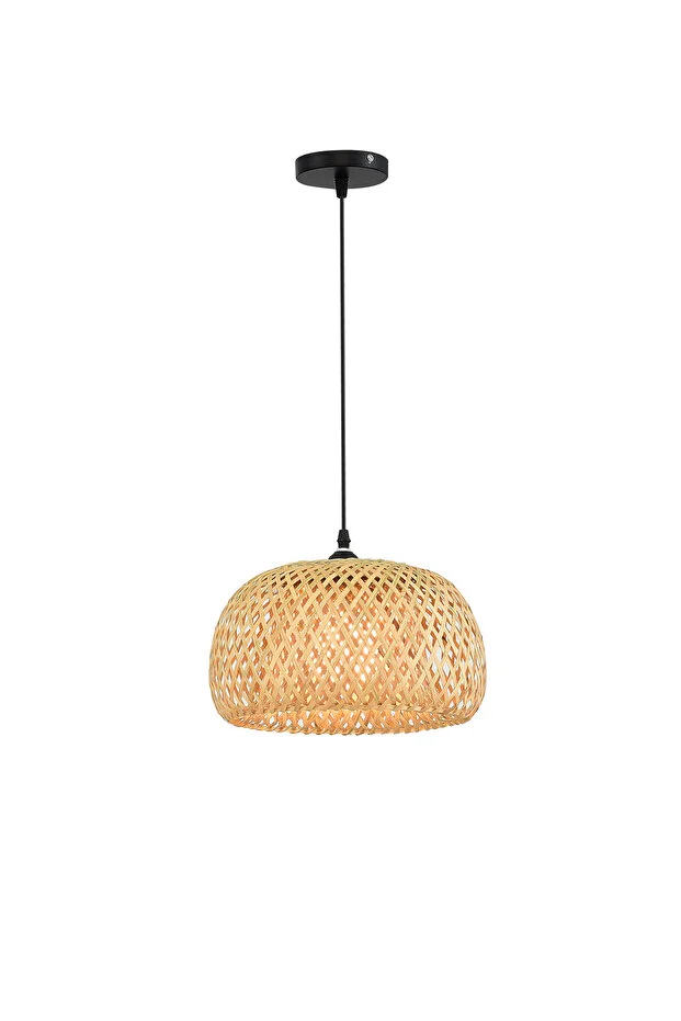 Mirage Model Tekli Rattan Bambu Modern Tasarım İskandinav Bohem Sarkıt Avize